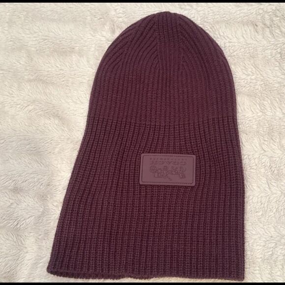 Coach Purple Tonal Patch Beanie main image 5